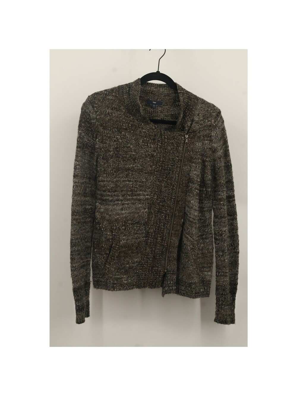 Gap Women's Pullover Full Zipper Sweater Jacket Long Sleeve Pockets Size S Gray